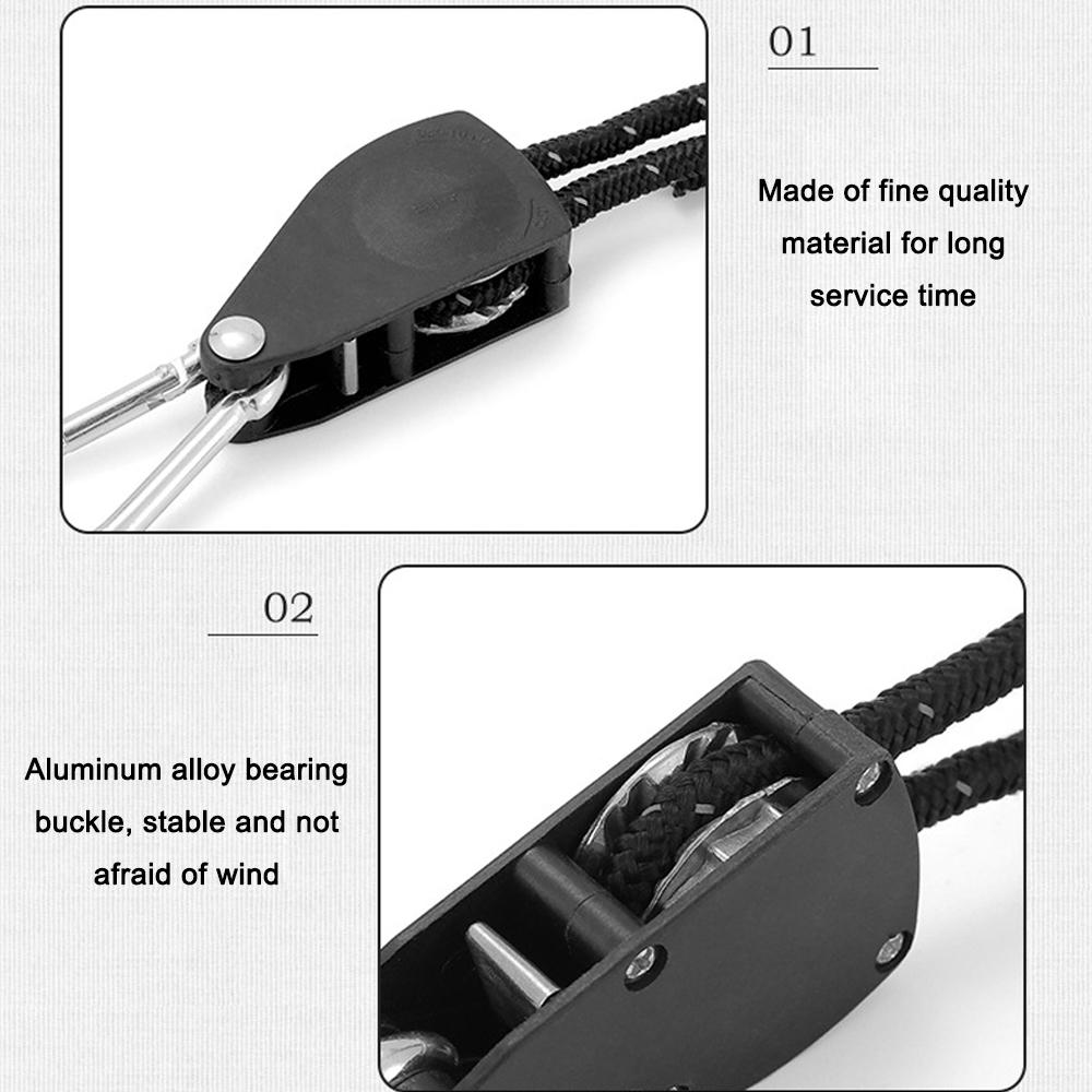 Outdoor Camping Thicken Pulley Rope Adjustable Tent Canopy Rope Lifting Pulley Hook Tent Canopy