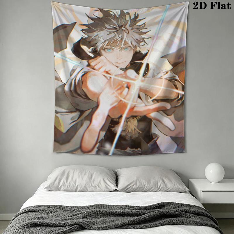 Jujutsu Kaisen Wall Tapestry Aesthetic Wall Hanging Printed Fabric Blanket Decorative Tapestries for Bedroom Living Room Home Decor