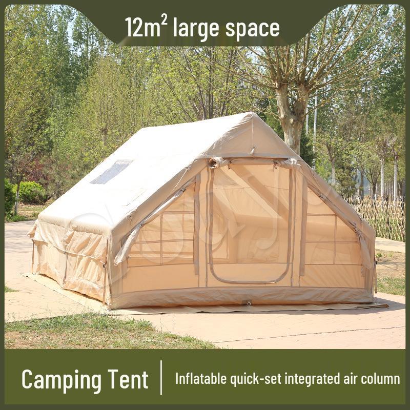 12 Sq Meter Inflatable Camping Tent - Portable Outdoor Cabin Style