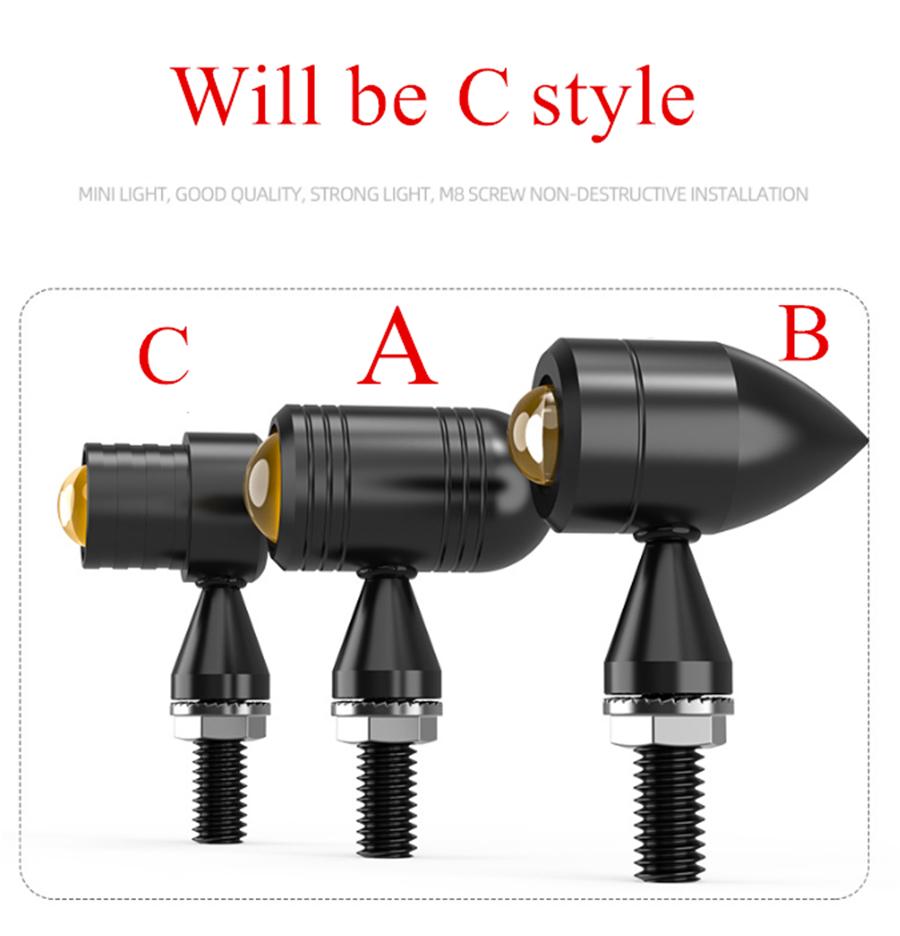 Pair Of Motocycle Mini LED Classical Turn Signal light Indicators  12V CNC 8mm Amber