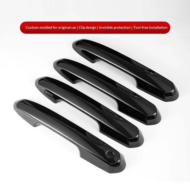 4pcs Carbon Fiber Chrome Car Door Handle Cover Scratch Protective Accessories For Toyota RAV4 2020 2026 2026 2026 2026