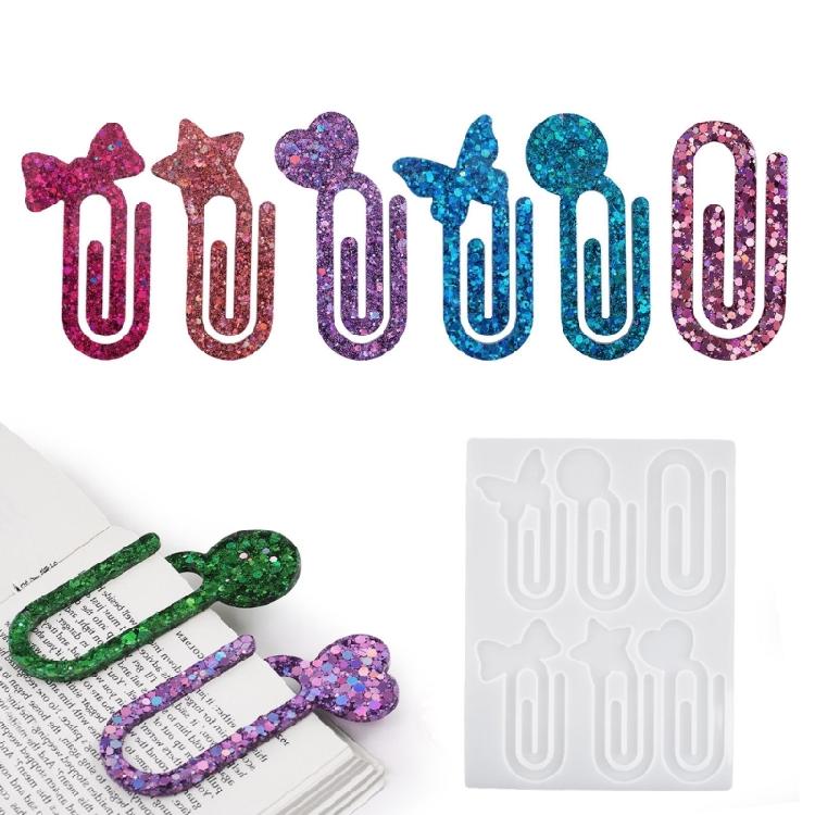 Pendant Silicone Mold Earrings Molds Paper Clip Shape Jewelry Making Molds Silicone Keychain Moulds for Crafting Lover