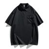 Camisa Polo para Hombre Manga Corta Verano Bolsillo Oversize 8XL Talla Grande Camiseta Cremallera Transpirable Holgada Masculina Suave