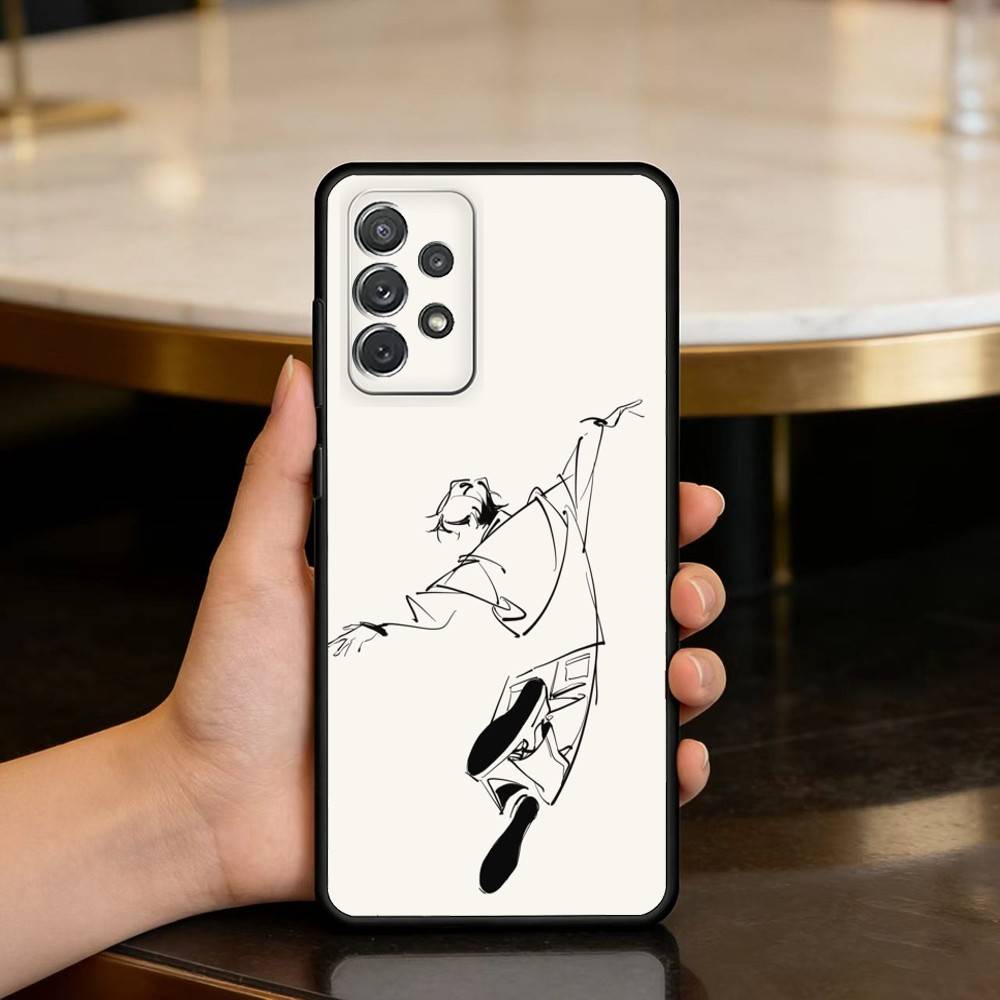 S-Surreal F-Figure A-Art Phone Case For Samsung Galaxy A73,A72,A71,A70,A53,A52,A51,Soft Silicone Black Cover