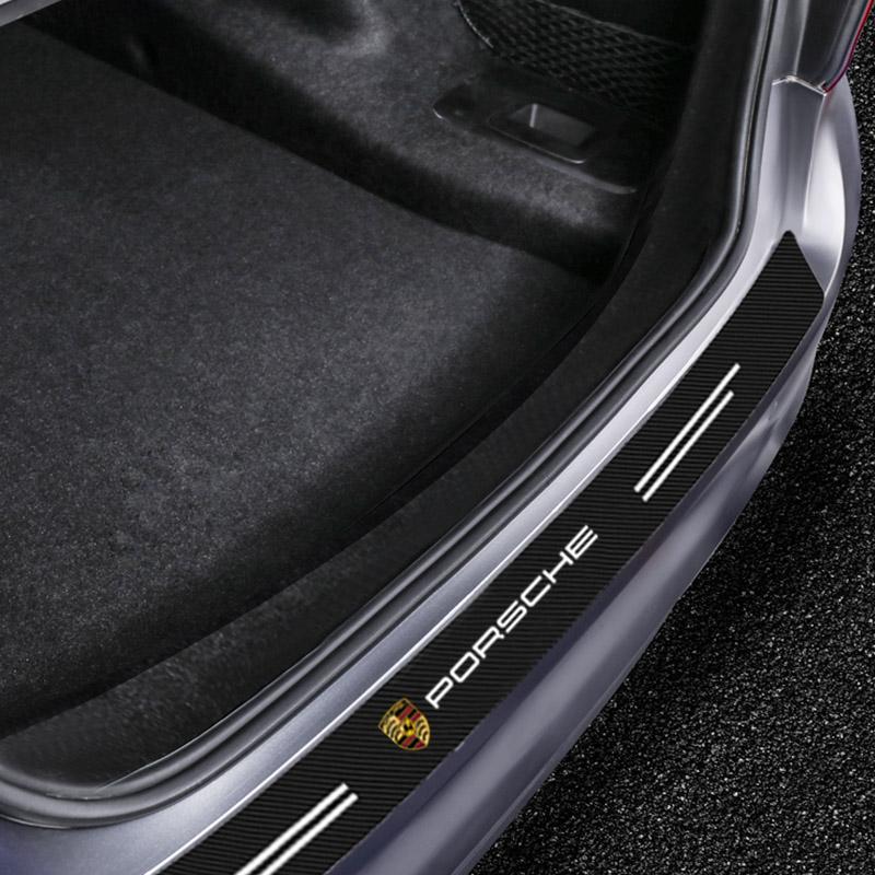 Carbon Fiber Car Trunk Rear Bumper Sticker Guard Plate Protector For Porsche Cayenne Panamera Macan Boxster 911 Carrera-GT 928 944 968