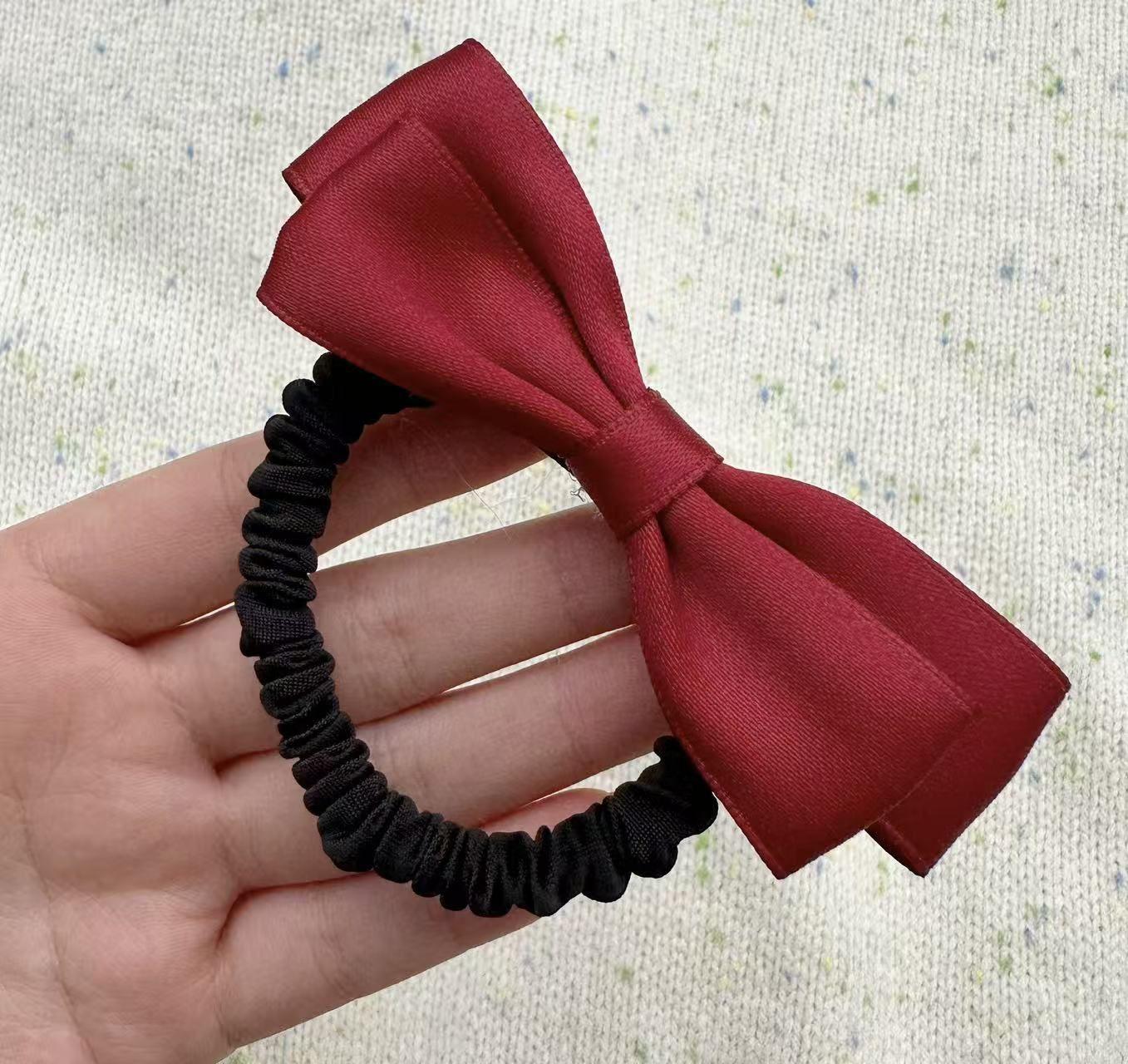 

5Pcs Bowknot Headwear Girls Elastic Hair Bands Head Rope Tie Ponytail Hair Circle Woman Hair Accessories Lady Headdress