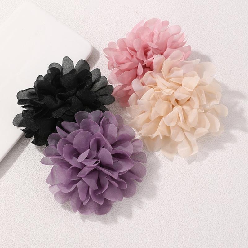 Camellia Shape Brooch Flower Theme Clothes Chiffon Breastpin for Loved Ones