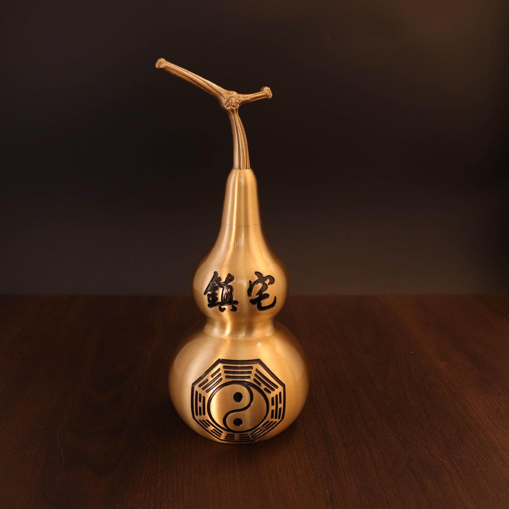 Brass Hundred Blessings Gourd, Fortune-Attracting Gourd, Kylin Gourd Craft Ornament For Office Desk & Entrance