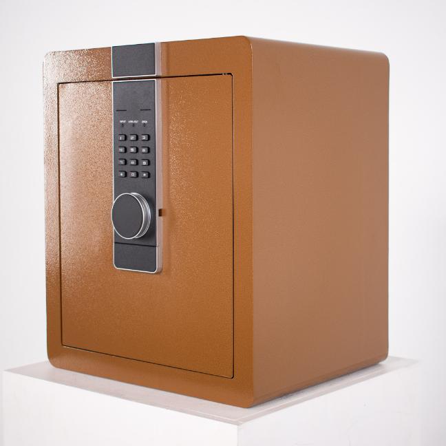 Panzerhaushaltstresor mit Elektronikschloss und Schlüssel 45x38x32 cm braun