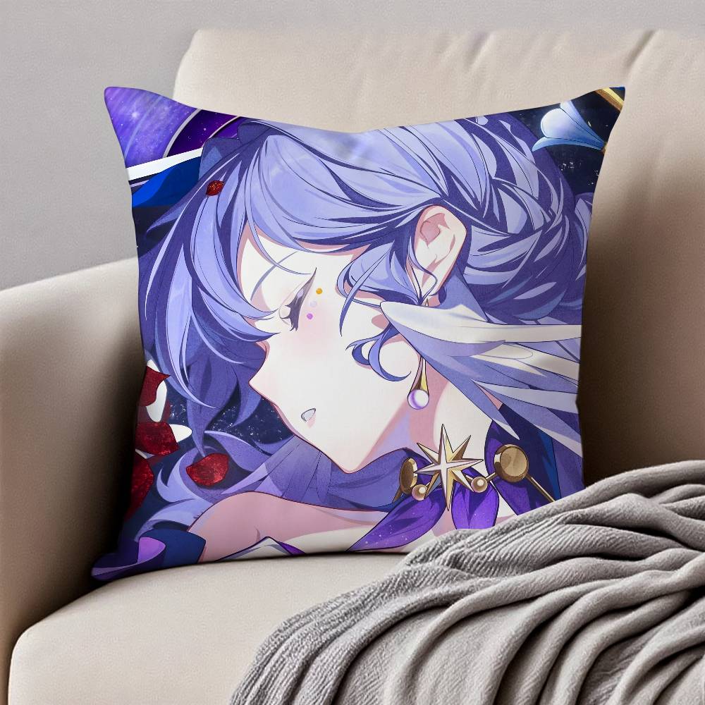Spiel H-Honkai Star Rail R-ROBIN Kissenbezug Milbenabweisender Kissenbezug Verdeckter Reißverschluss Seidig Kurzer Plüsch Sofakissenbezug