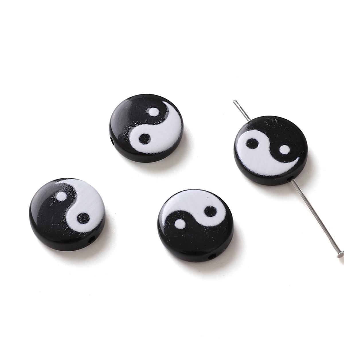 

5 шт. акриловые бусины тайцзи DIY браслет ожерелье серьги ювелирные аксессуары 4x13mm 5pcs/bag