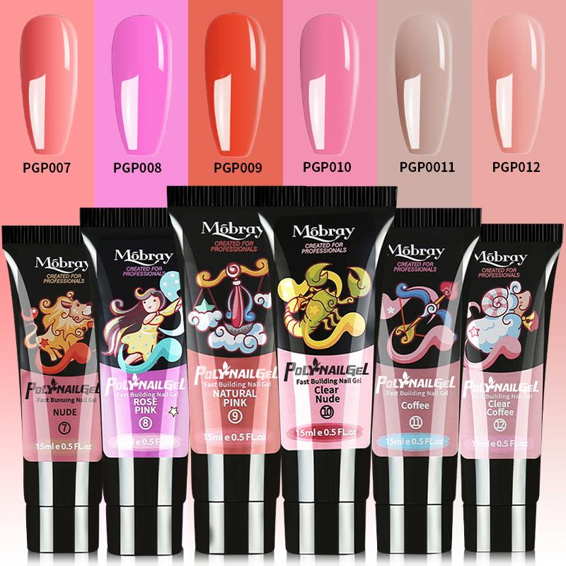 Mobray Poly-Nagel-Gel-Set, Maniküre-Set, Gel-Nagelhautschieber, Fingerverlängerungsform, Nagel-Kit, alles für die schnelle Verlängerung, Maniküre-Set