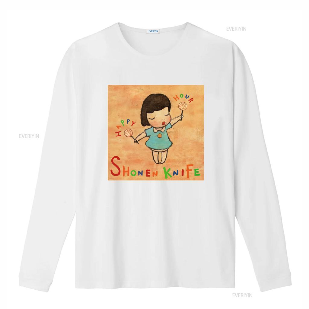 Shonen Knife Happy Hour Cartoon Girl Lollipop Print Casual Cool Classic Mens T Shirt Size S 4X vintage Washed Stylish homme
