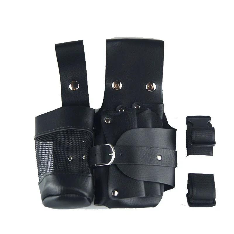 НОВЫЙ Парикмахерский Чехол для Ножниц Зажимы Держатель для Расчесок Парикмахерский Парикмахерский Кобура Сумки Держатель Инструмент Салонная Поясная Сумка Ремень Сумка из ПУ Кожи чёрный