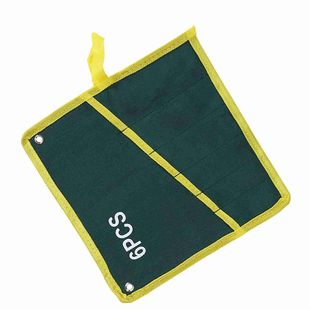 1Pc Durable Canvas 6 8 10 12 14 25 Pockets Spanner Wrench Tool Roll Up Storage Bag Green