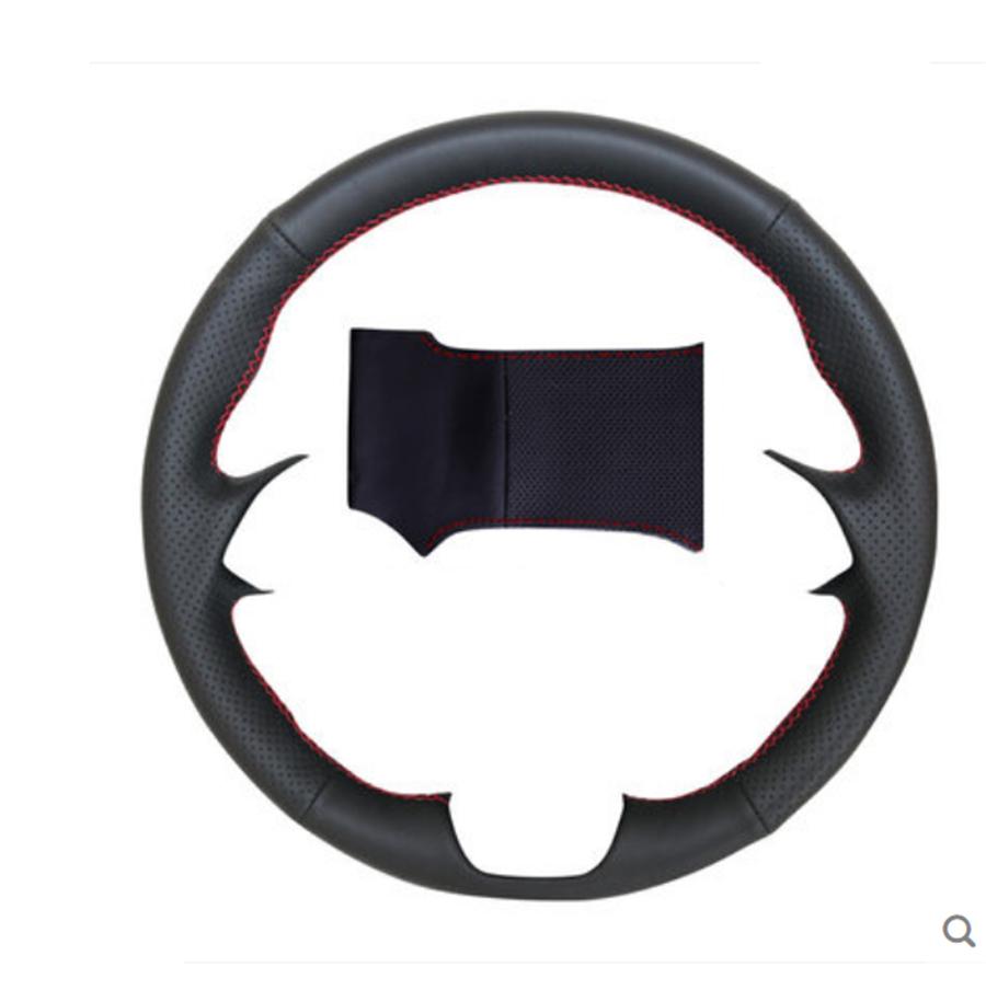 

Camry 18-19 hand-stitched steering wheel cover-red line with holes on both sides