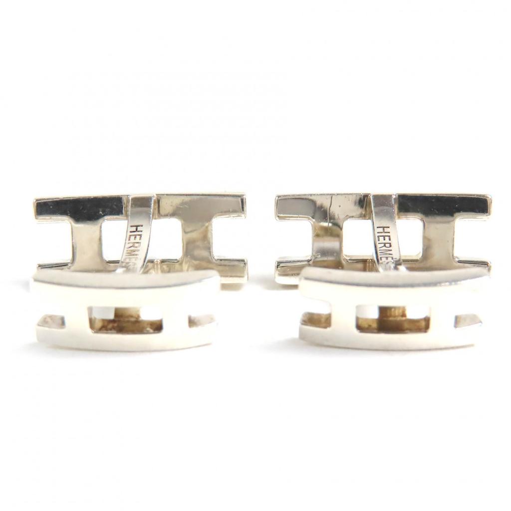 Very Good HERMES Cufflinks cufflinks H logo Silver AG925 mens Used
