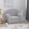 Vidaxl Children's Sofa, Foldable, Light Grey, Soft Plush