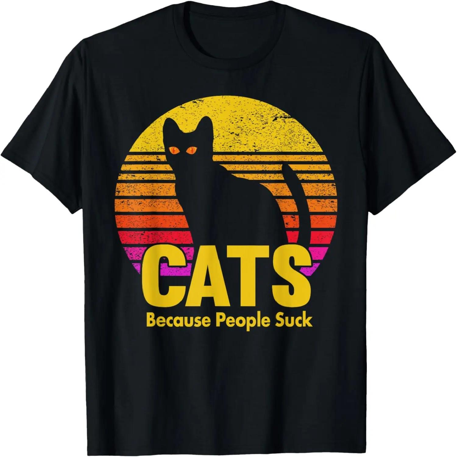 Cats 365 Cats Because People Suck Funny Cat T-Shirt S чёрный