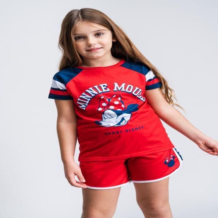 Ensemble t-shirt et short - Cerda - Minnie - Rouge - 6 ans - Coton