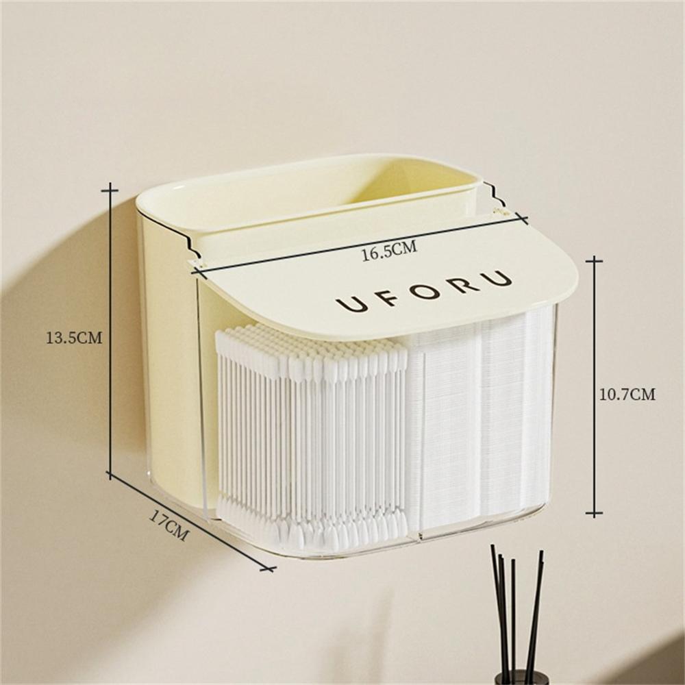 Flip-top Makeup Cotton Storage Box Creative Wall Mounted Cotton Swab Holder Household Cosmetics Open Cases Bathroom Accessories