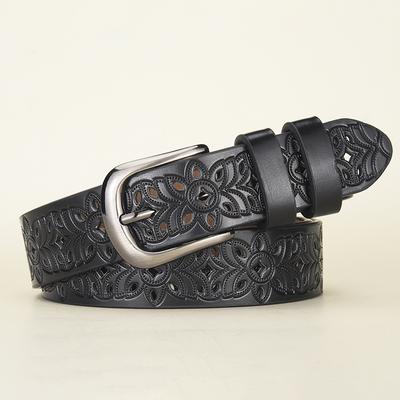 Fashion Retro Women's Hollow Flower Needle Buckle Belt Simple And Versatile Casual Pants Dress Belt Trendy Women's Banquet Gift