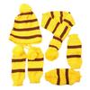 Pet Winter Warmth Set: Knitted Hat Scarf Paw Covers Small Dogs Cats Rainbow Pink Brown Yellow