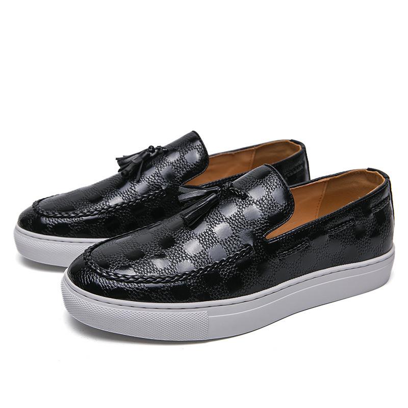 Men's British Style Leather Tassel Loafers - Slip-on, Pointed Toe Formal & Casual Shoes