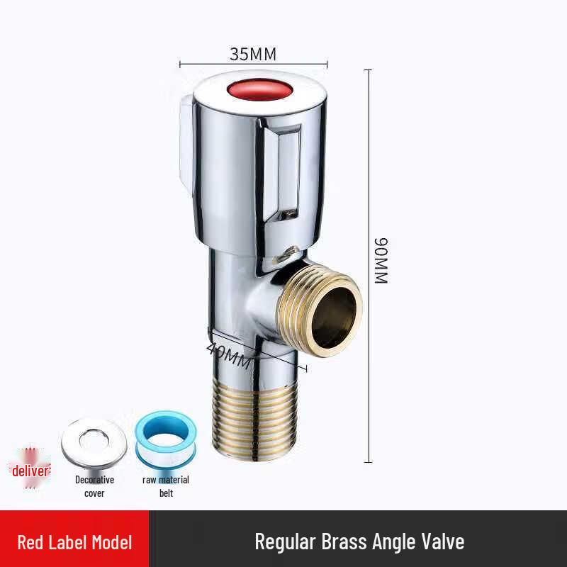 Металлический трехходовой угловой кран Shengbai для горячей и холодной воды