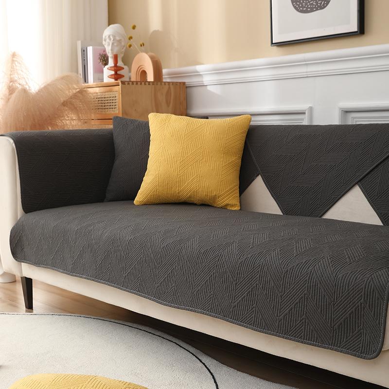 Prosta poduszka na sofę, Czterosezonowa czysta bawełna, Antypoślizgowa, Uniwersalna poduszka na siedzisko, Zimowy skórzany pokrowiec na sofę, Oświetlona tkanina okryciowa