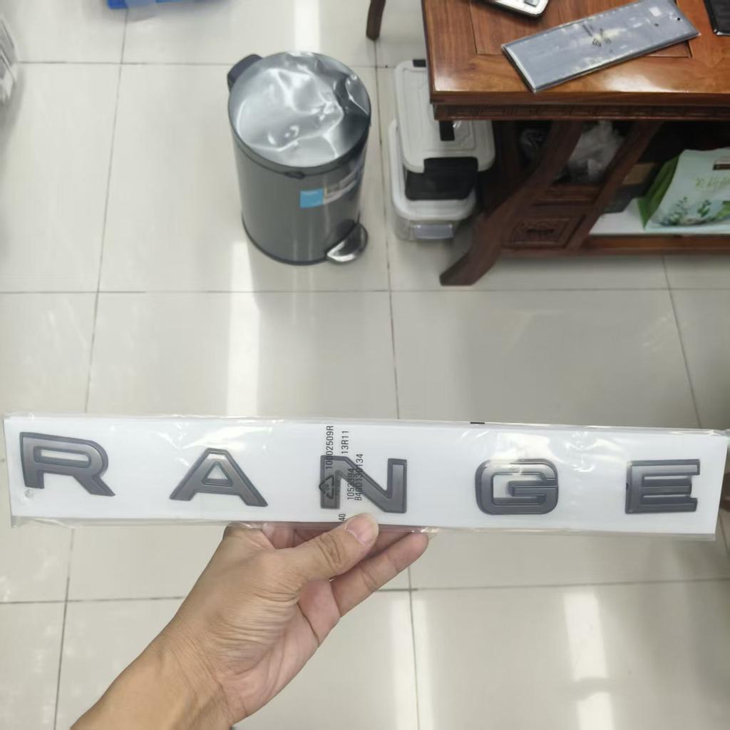 Logo RANGE ROVER, logo dopisu pro Range Rover Executive Sports Aurora, zadní samolepka s černým písmem a červeným okrajem