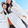 Skechers Color Block Simple Woven Three-Proof Warm Hooded Long Sleeve Down Jacket Unisex outerwear Bright-White L424U184-0019