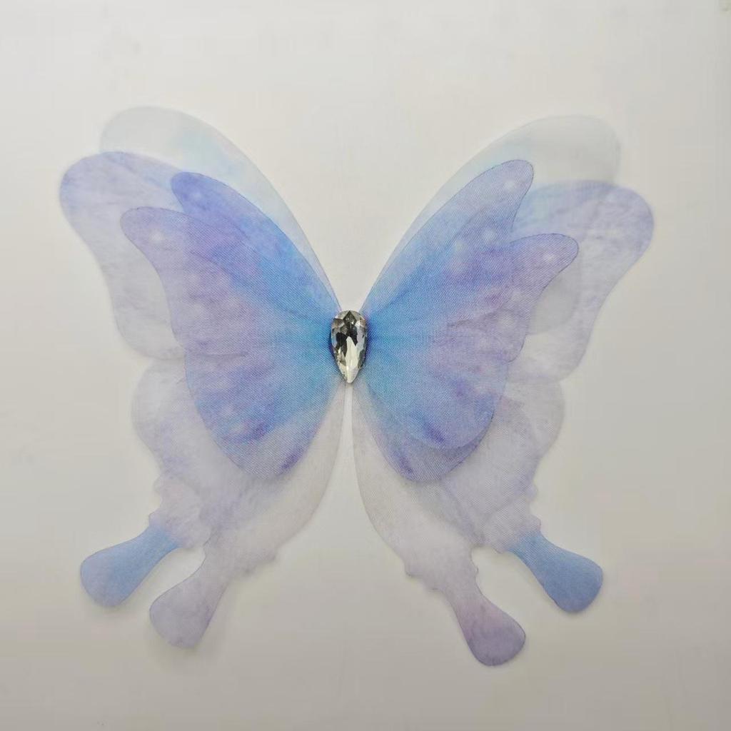 10CM 4-Layer Tulle Butterfly Hair Clip for Hats, Shoes & Clothing Accessories