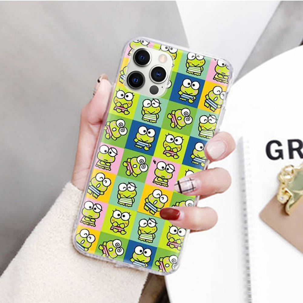JZ9 Keroppi Transparent Case for Samsung A04 A14 A23 M33 M53 Realme 10 9 C35 C55 VIVO Y02 X80 Infinix Hot 30 Note 11 Tecno Spark 8P Pro