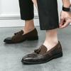 Luxury Brand Men's Genuine Leather Shoes Pointed Party Dress Shoes Men's Business Shoes Soft Soled Loafers Casual Flat Shoes