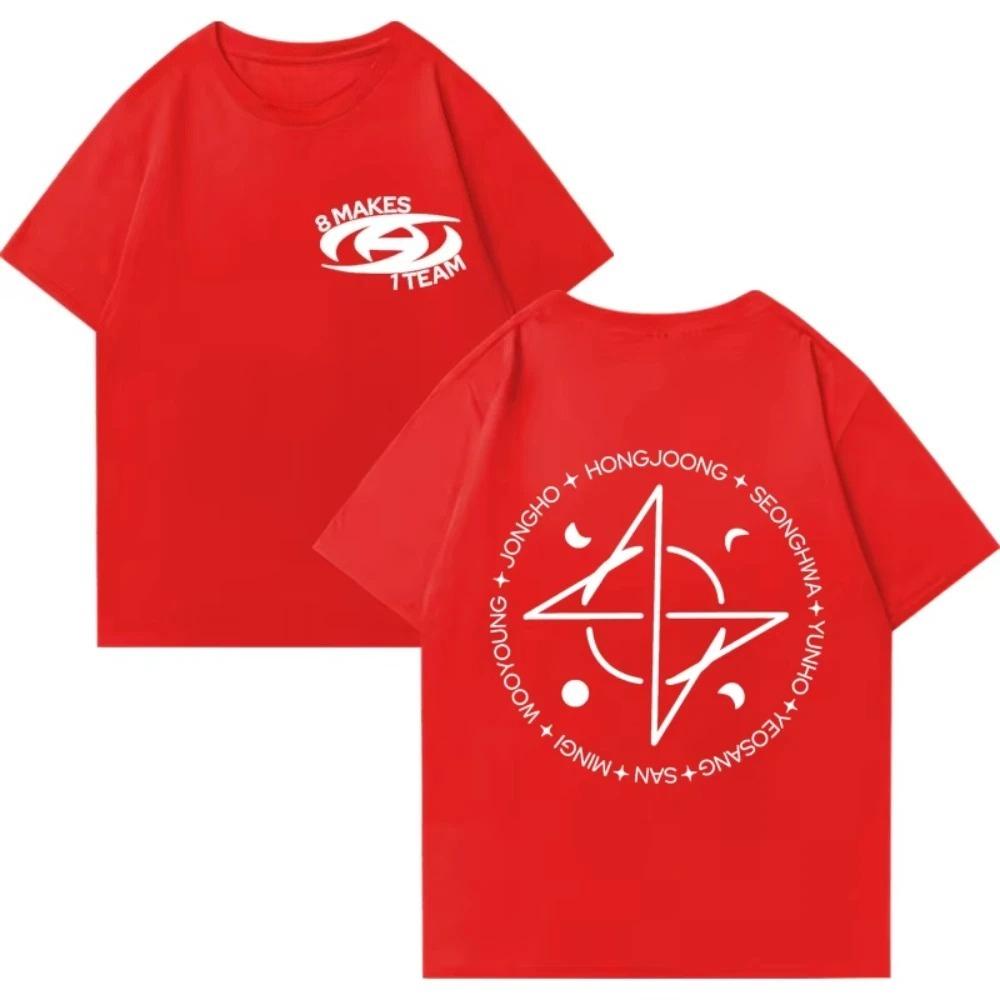 Kpop ATEEZ 8 Makes 1 Team Graphics T-shirt 2026 Men Women Vintag Oversized Tops Unisex Summer Print Cotton Short Sleeve T Shirts