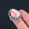Wedding Gift For Her 925 Silver Natural Rhodochrosite Promise Ring Size 8