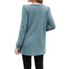 Fashion Women Knit Long T-shirts Women Loose Fit Long Sleeve Pockets Pullover Sweater Casual Autumn Winter Solid Color Chunky Knit Top