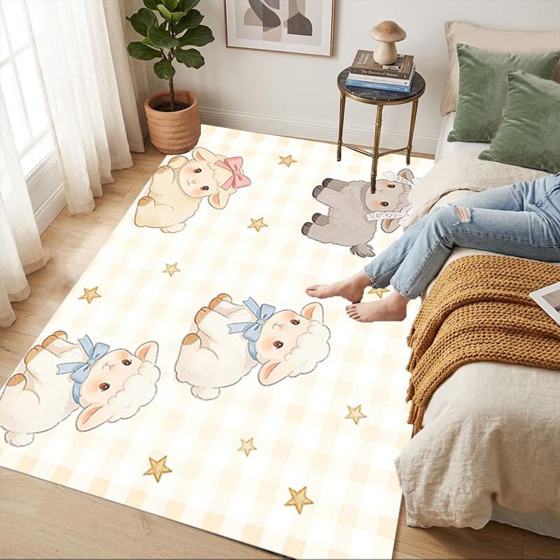 Sheep Friends Living Room Nonslip Area Rug Soft Carpet For Bedroom Game Playroom Sofa Office Home Decor Doormat Christmas Gift C92930