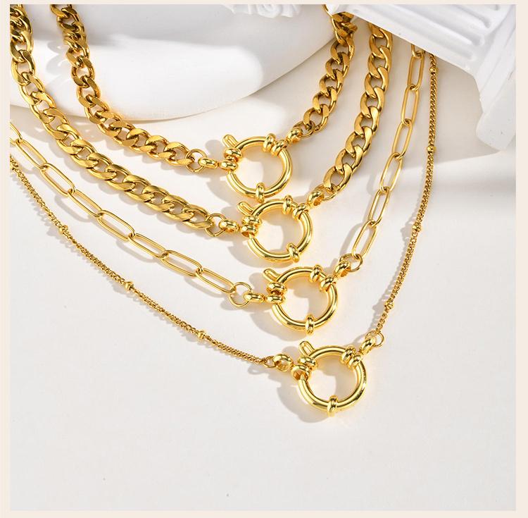 Edelstahl Kette Matrosen Halskette für Damen, Satelliten-/Kubanische Kette Choker, Verbessertes Federring Verschluss Minimalistischer Schmuck