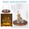 BENECREAT 14x13cm Transparent Eternal Flower Glass Cover Cloche Dome Micro Landscape with Wood-Colored Base for DIY Flower Crafts