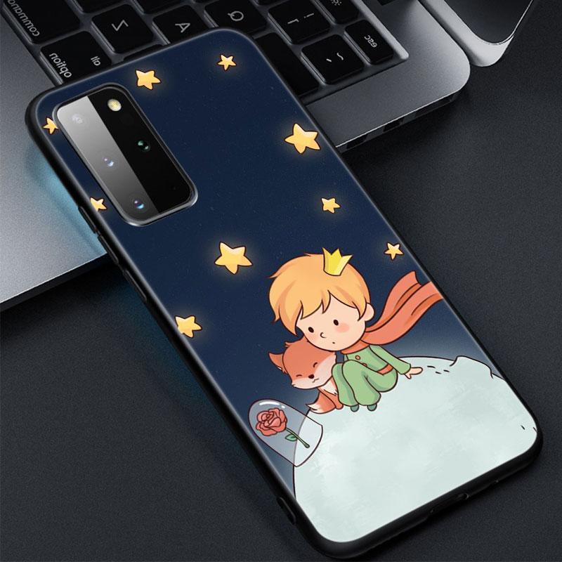 The Little Prince fox telefonfodral för Samsung Galaxy S20 S21 FE S10 Lite Note 20 10 Lite S8 S9 S10E S10 Plus Ultra Black Cover