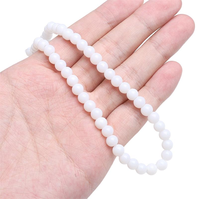 38cm/Str Glass Round Bead Chain for Necklace Bracelet DIY Jewelry Making 4-10mm