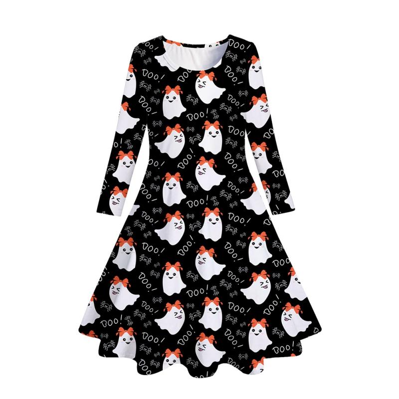 

Детское платье с длинным рукавом для девочек 4-12 лет, зимнее, платье на Хэллоуин L