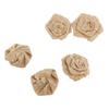 5Pcs Artificial Burlap Rose Flowers Light Brown 6Cm Decorative Roses for Wedding Christmas Party Home Garden Decoration Hessian