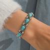 European and American Ethnic Style Personalized Retro Alloy Turquoise Elastic Bracelet Women's Bohemian Bracelet Jewelry