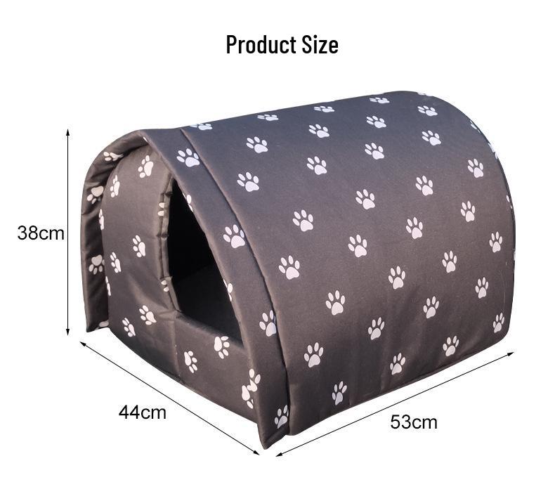 Outdoor Winter Warm Cat & Dog House: Oxford Cloth Shelter with Sun & Rain Protection