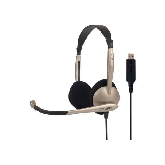 Casque multimédia - Koss - CS100-USB - Noir - Filaire - Micro intégré