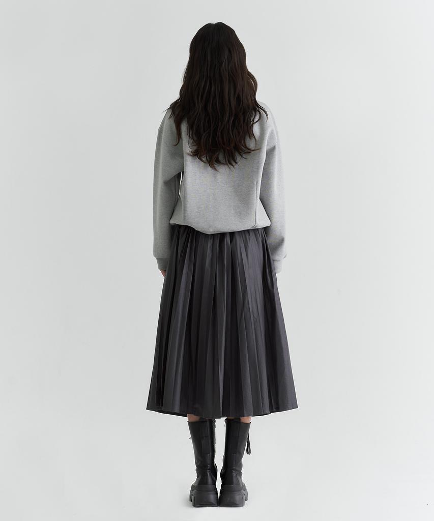 Peulleio Double Pleated Skirt _ Grey