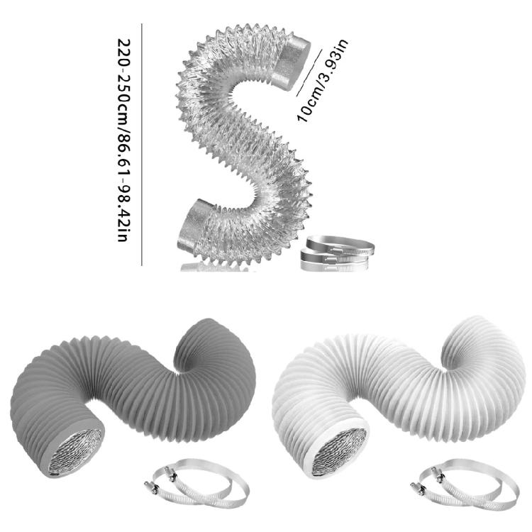 Dryer Vent Hose Flexible Dryer Ducting Tube Air Duct Aluminum Insulated Flexible Hose Kit Indoor Outdoor Ventilation